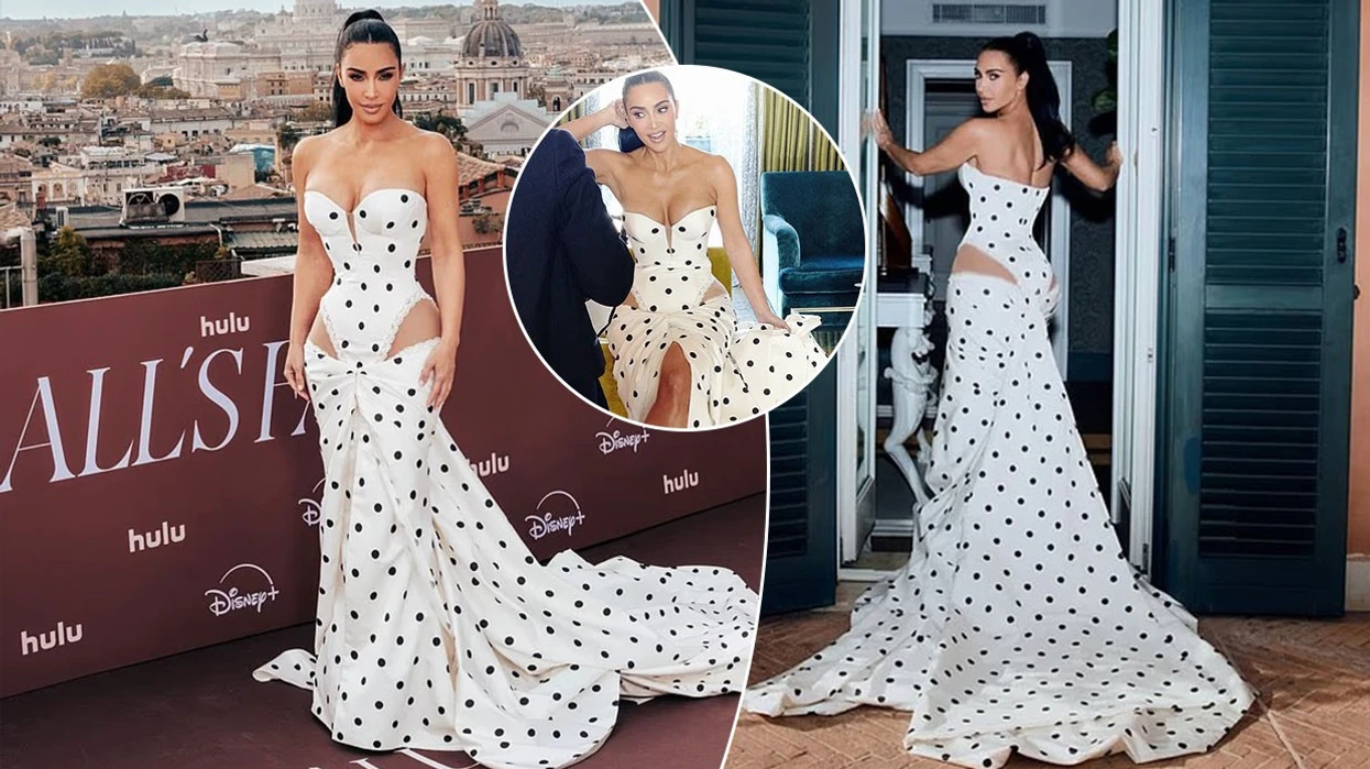 kim-kardashian-terheq-vemendjen-ne-rome-me-fustanin-me-pika-dhe-dekoltene-e-hapur