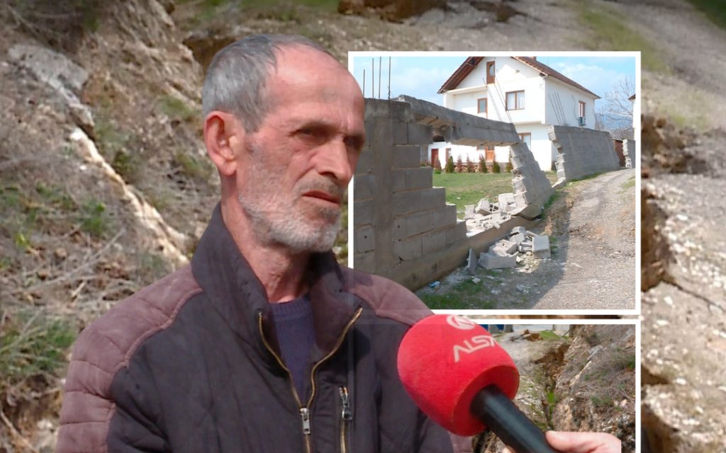 Në Likovë  familja Shukriu vazhdon të përballet me rrezik serioz për shkak të çarjes së tokës që ka dëmtuar dhe ndarë oborrin e tyre