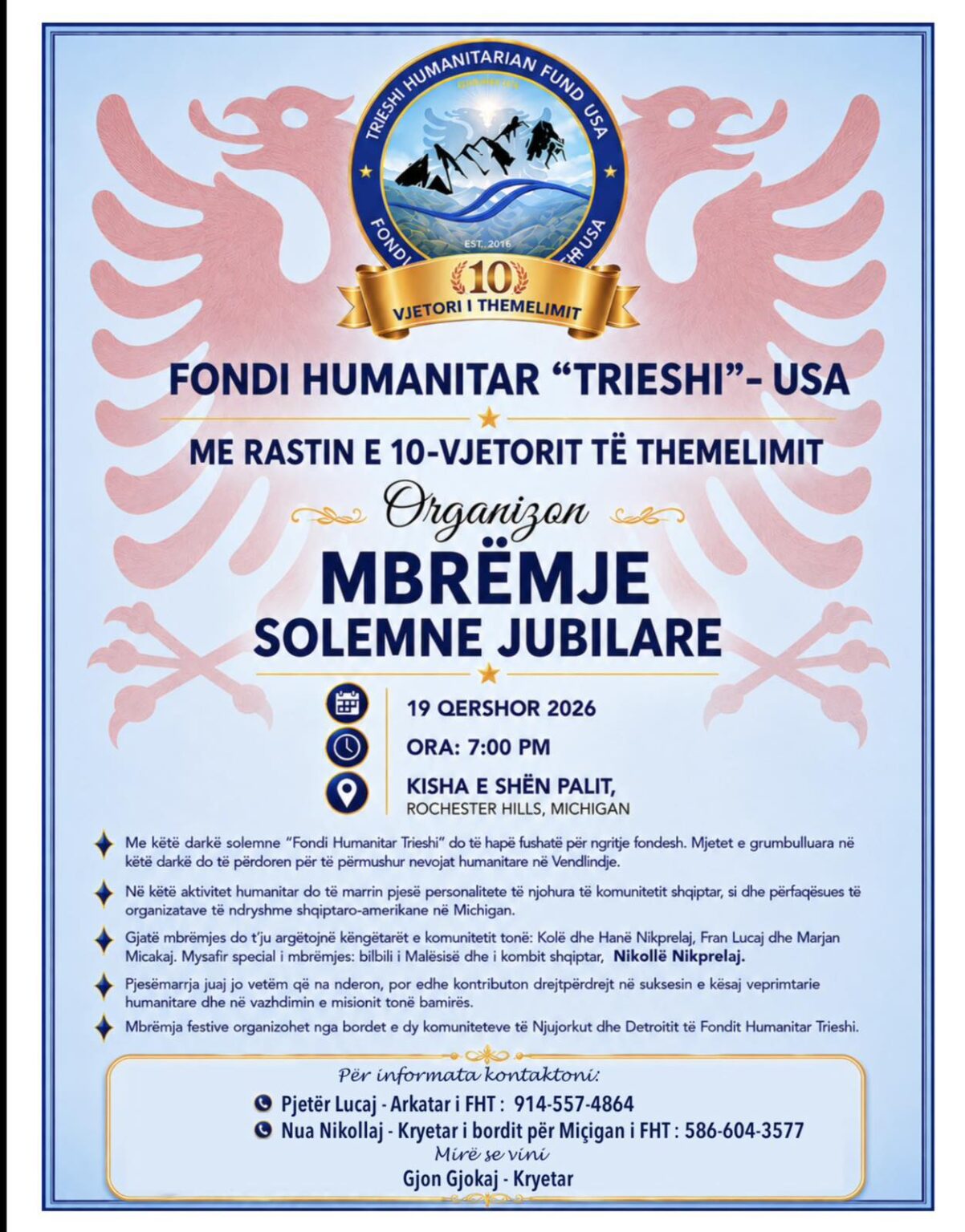 Fondi humanitar “Trieshi” shënon 10-vjetorin me mb