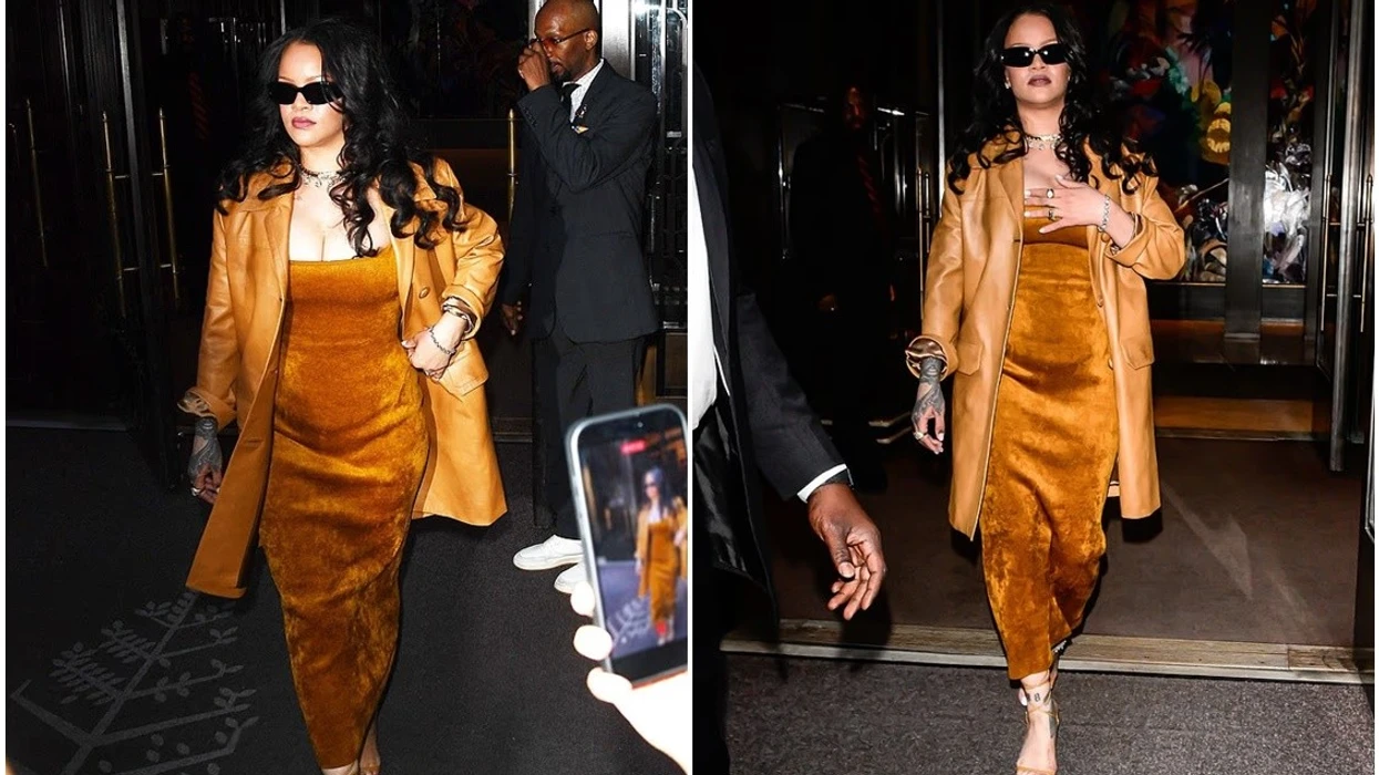 Rihanna tërhoqi vëmendjen me një fustan bronzi tek