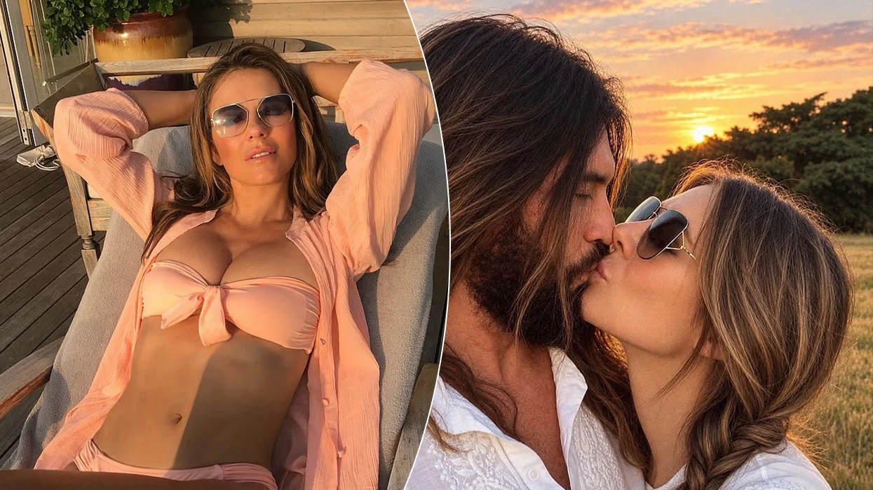 Elizabeth Hurley tërheq vëmendjen me paraqitjen në bikini rozë