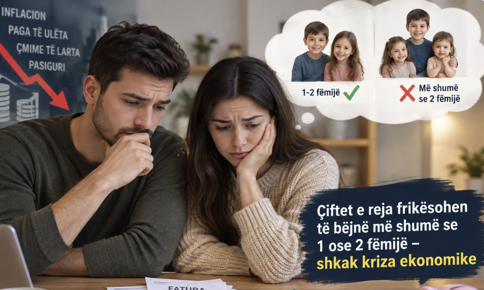 Editorial   Çiftet e reja frikësohen të bëjnë më shumë se 1 ose 2 fëmijë   shkak kriza ekonomike 