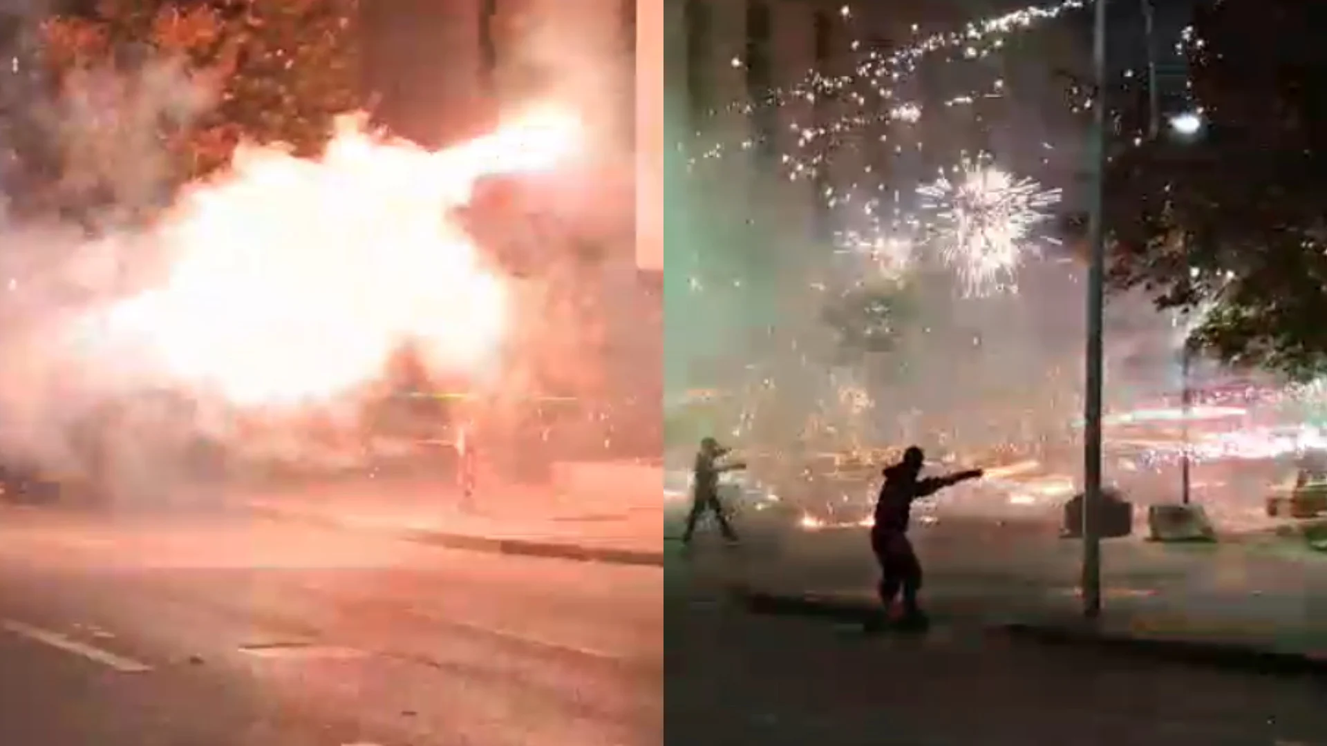 Vijon e tensionuar protesta në kryeqytet  Sulmohet selia e PS së  fishekzjarrë edhe drejt efektivëve te Banka e Shqipërisë  policia i kundërpërgjigjet